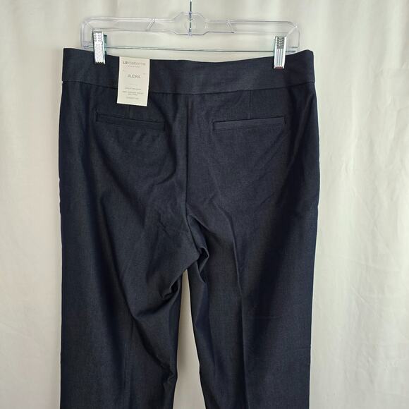Liz Claiborne Audra Straight Leg Pants Women's 8 Athens Navy NWT - Picture 7 of 16